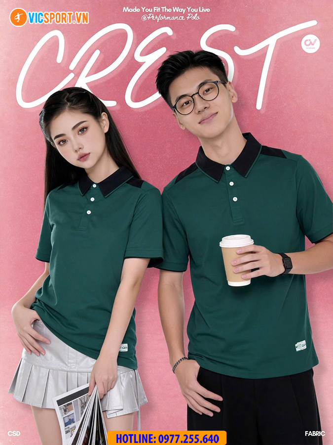 Áo polo thể thao CV Crest đa năng - Hình ảnh 27