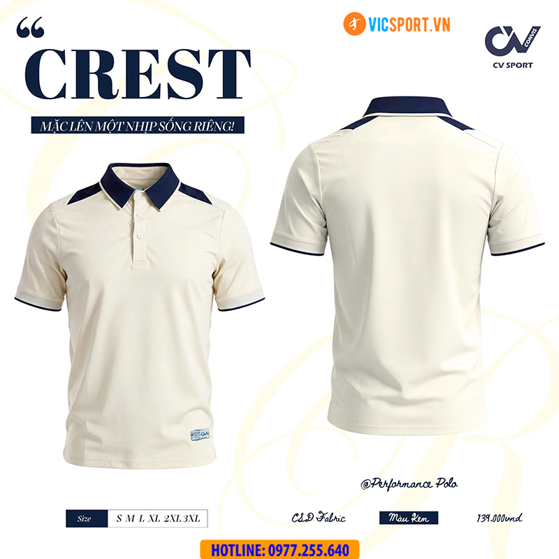 Áo polo thể thao CV Crest đa năng - Hình ảnh 8