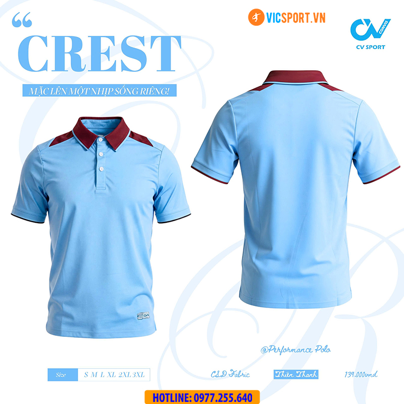 Áo polo thể thao CV Crest đa năng - Hình ảnh 4