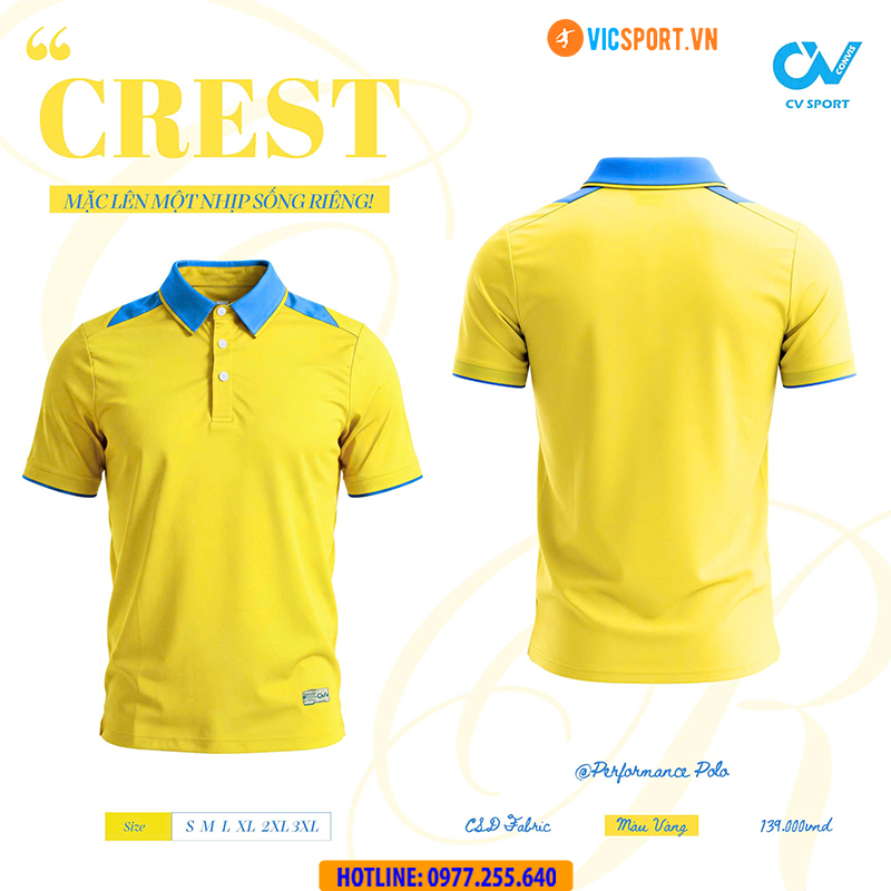 Áo polo thể thao CV Crest đa năng - Hình ảnh 6