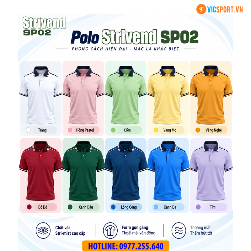 Áo polo thể thao Strivend SP02 đa năng