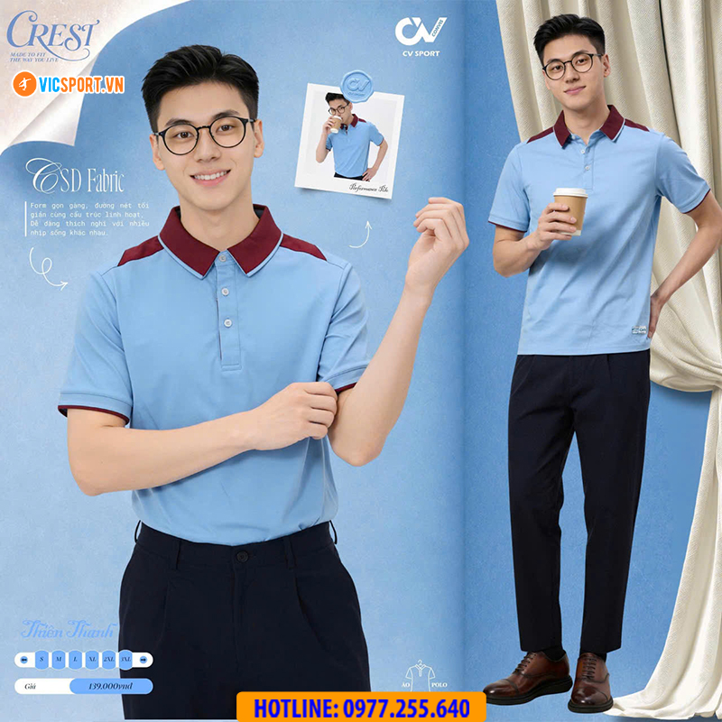 Áo polo thể thao CV Crest đa năng - Hình ảnh 31