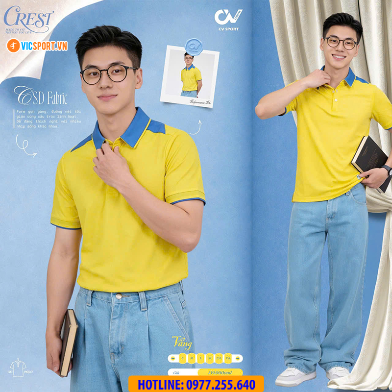 Áo polo thể thao CV Crest đa năng - Hình ảnh 33