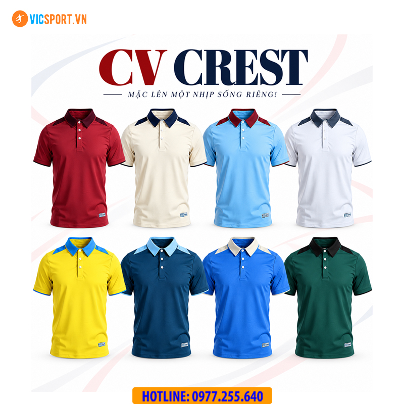 Áo polo thể thao CV Crest đa năng