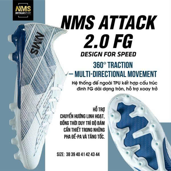 Giày đá banh NMS Attack 2.0 đế FG - Hình ảnh 4