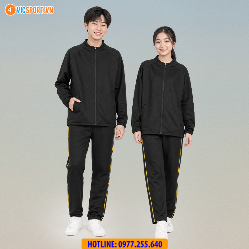 Quần dài thể dục Strivend màu đen 1 sọc - Hình ảnh 18