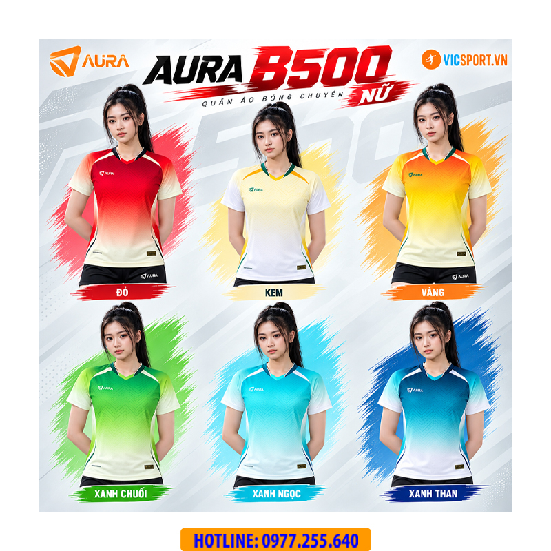 Quần áo bóng chuyền nữ Aura B500