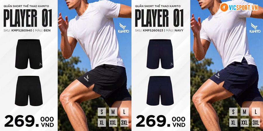 Quần short thể thao Kamito Player 01 đa năng - Hình ảnh 13