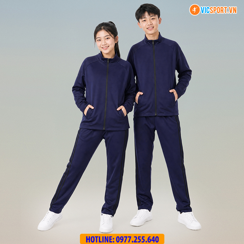 Quần dài thể dục Strivend màu xanh đen 2 sọc - Hình ảnh 49