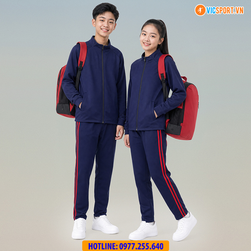 Quần dài thể dục Strivend màu xanh đen 2 sọc - Hình ảnh 50