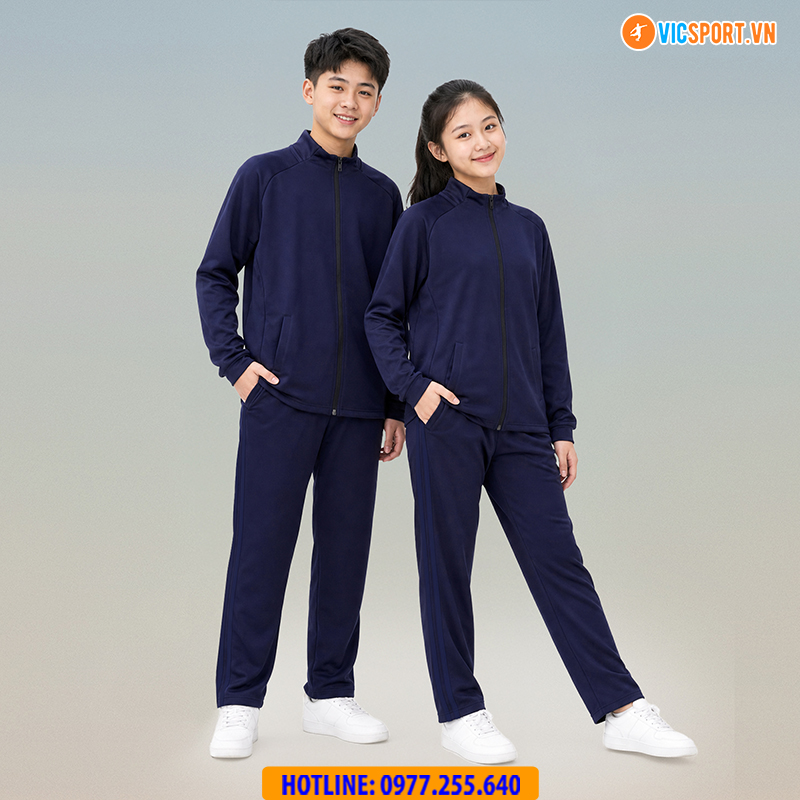 Quần dài thể dục Strivend màu xanh đen 2 sọc - Hình ảnh 51