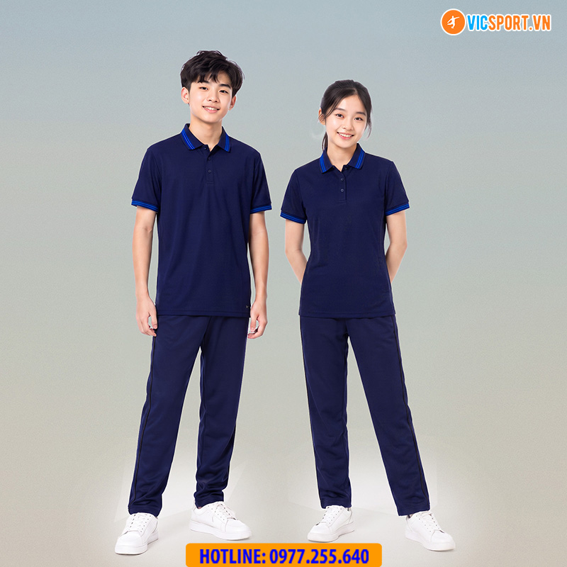 Quần dài thể dục Strivend màu xanh đen 1 sọc - Hình ảnh 22